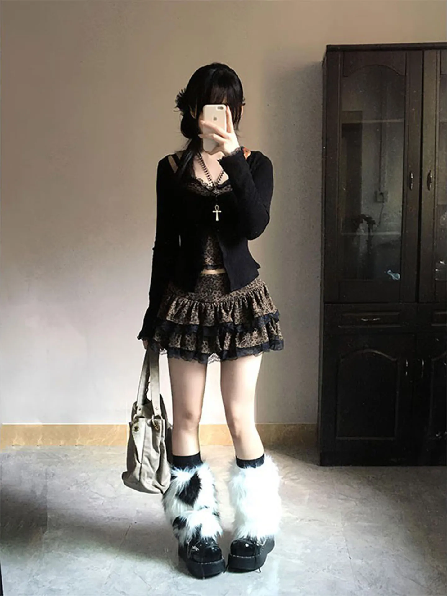

Slimming High Waist Short Skirt Y2K Trendy Leopard Print Cake Style Women's Fashion Summer 2025 New Punk Half Skirt