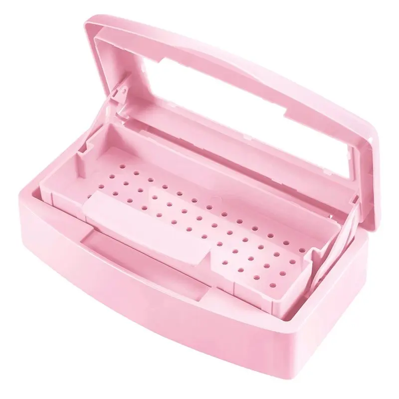 A21Q -Nails Tool Sterilizer Box Plastic Disinfectant Container Disinfectant Tray For Nails Tools, Tweezers, Hair Salon
