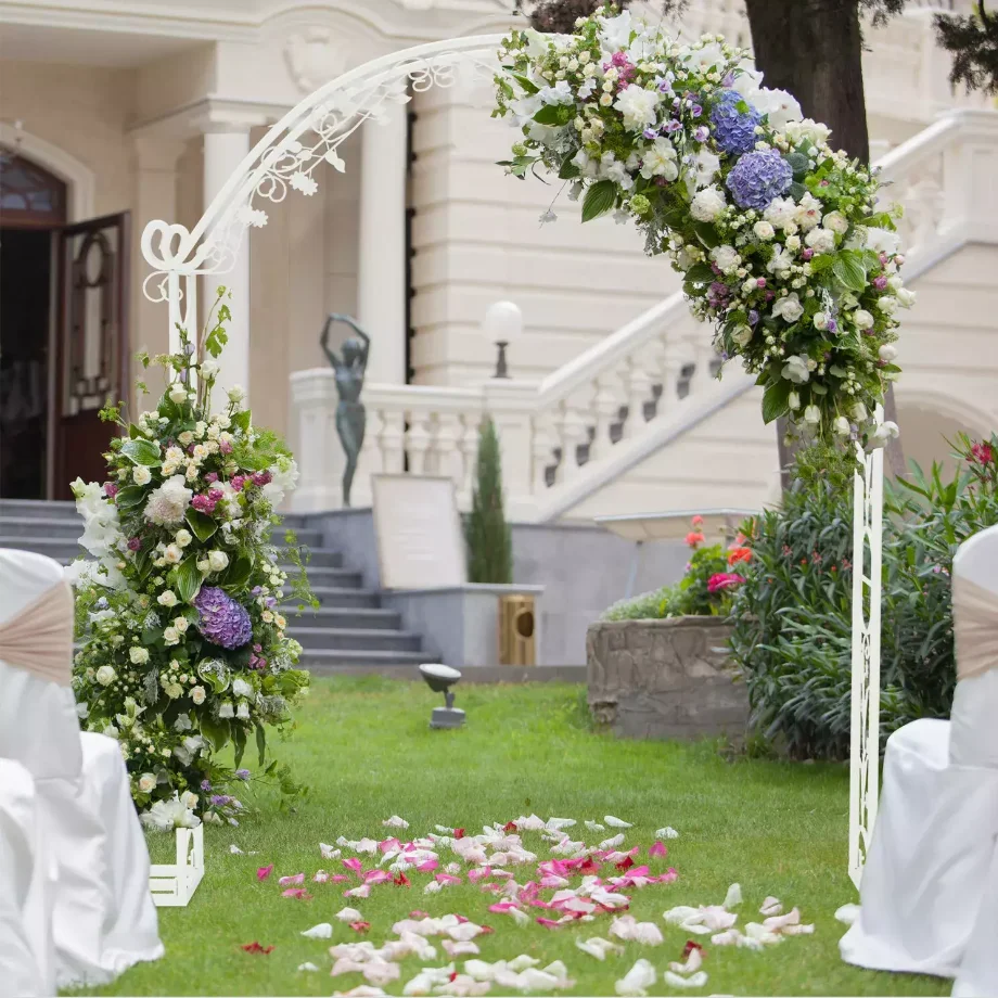 Large White Wedding Arch Stand Backdrop Metal Rack Garden Trellis Pergola Stand