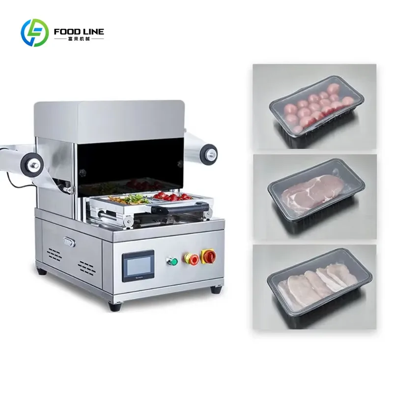 Tabletop Auto MAP Sealing Machine for Fresh Food Modified Atmosphere Tray Packaging System Custom