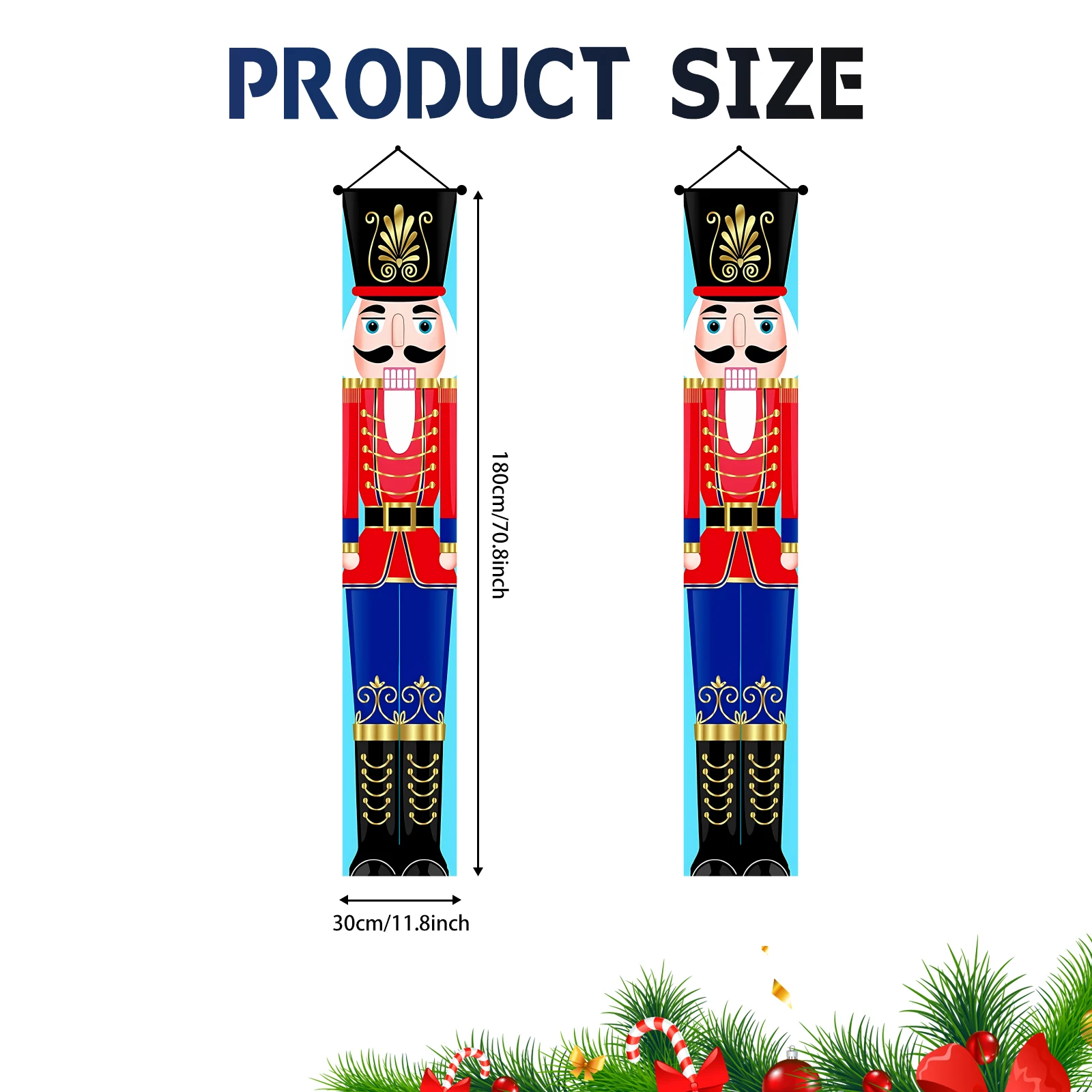Nutcracker Banner Christmas Decorations，Welcome Sign for Porch Front Door Indoor Outdoor，Xmas Décor Indoor &Outdoor – Life Size
