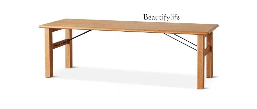 

Solid Wood Living Room Long Desk Workbench Desk Household Cherry Wood Study Calligraphy Table X