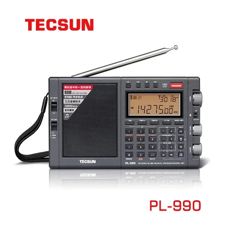 Tecsun PL-990 MW/LW/SW/FM SSB Full-Band Radio Multi-function Portable Radio Receivers High Sensitivity DSP Digital Radio PL990