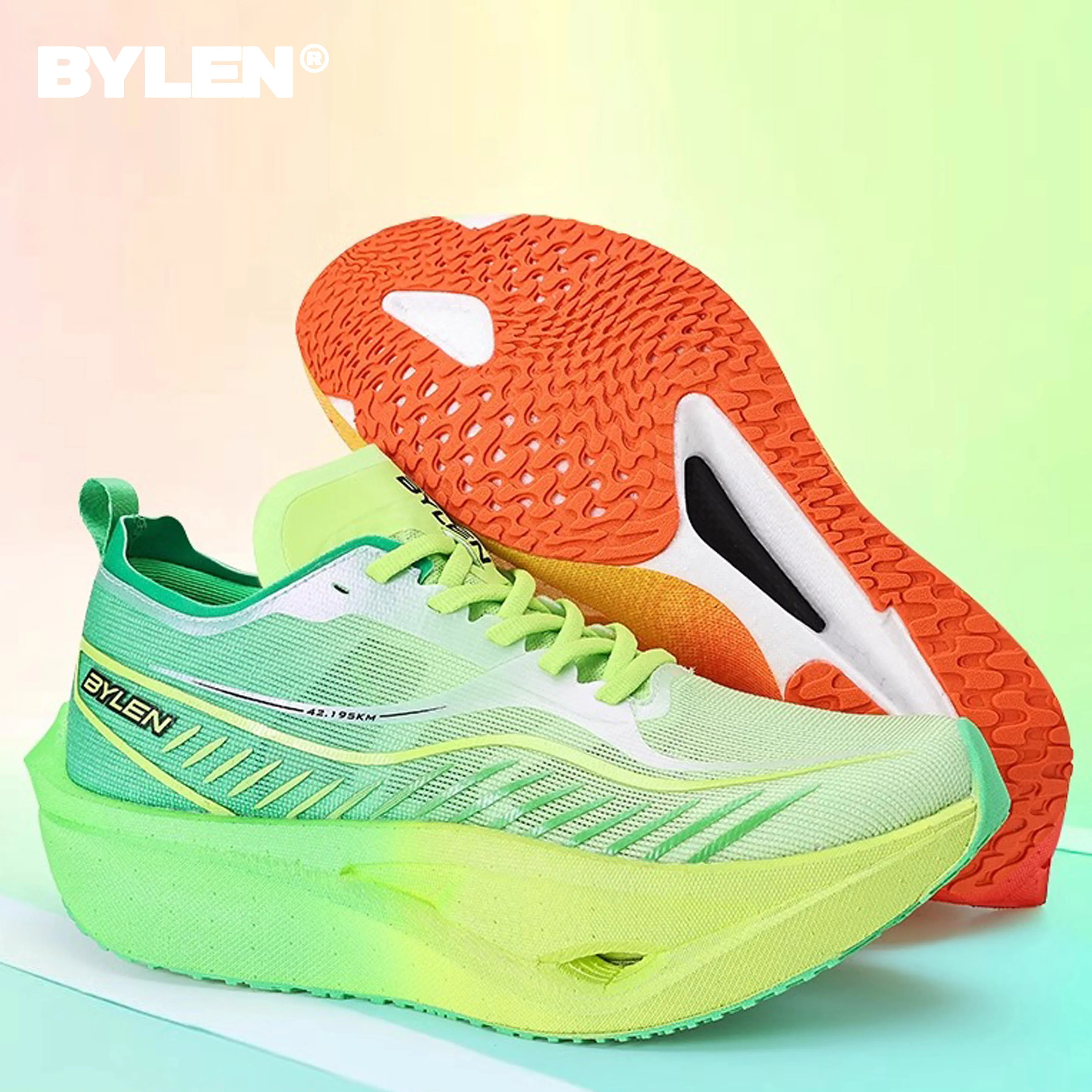 

BYLEN professional marathon full palm carbon fiber board running shoes, breathable, non slip, damping sports shoes