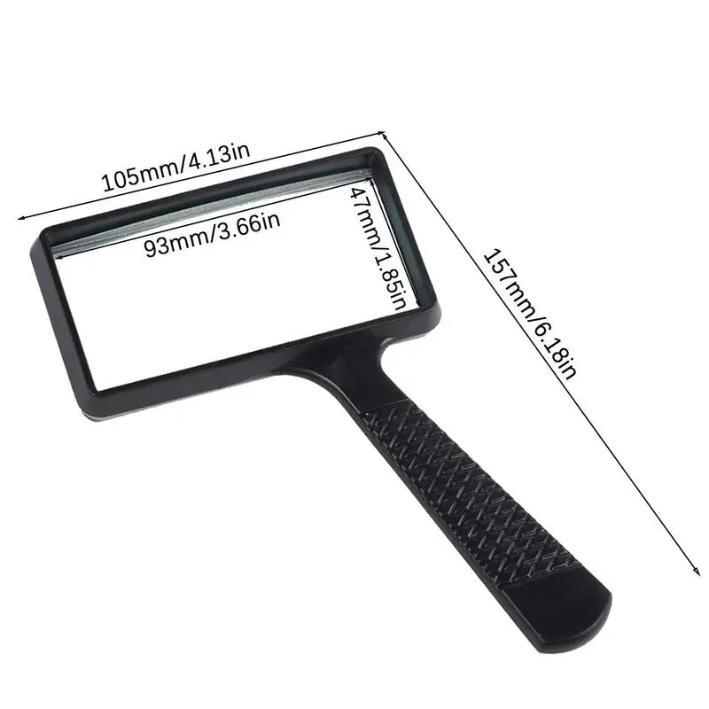 Rectangle Magnifier 3X Small Magnifier Portable Reading Magnifier Science Tool For Repair Low Visions Seniors Reading