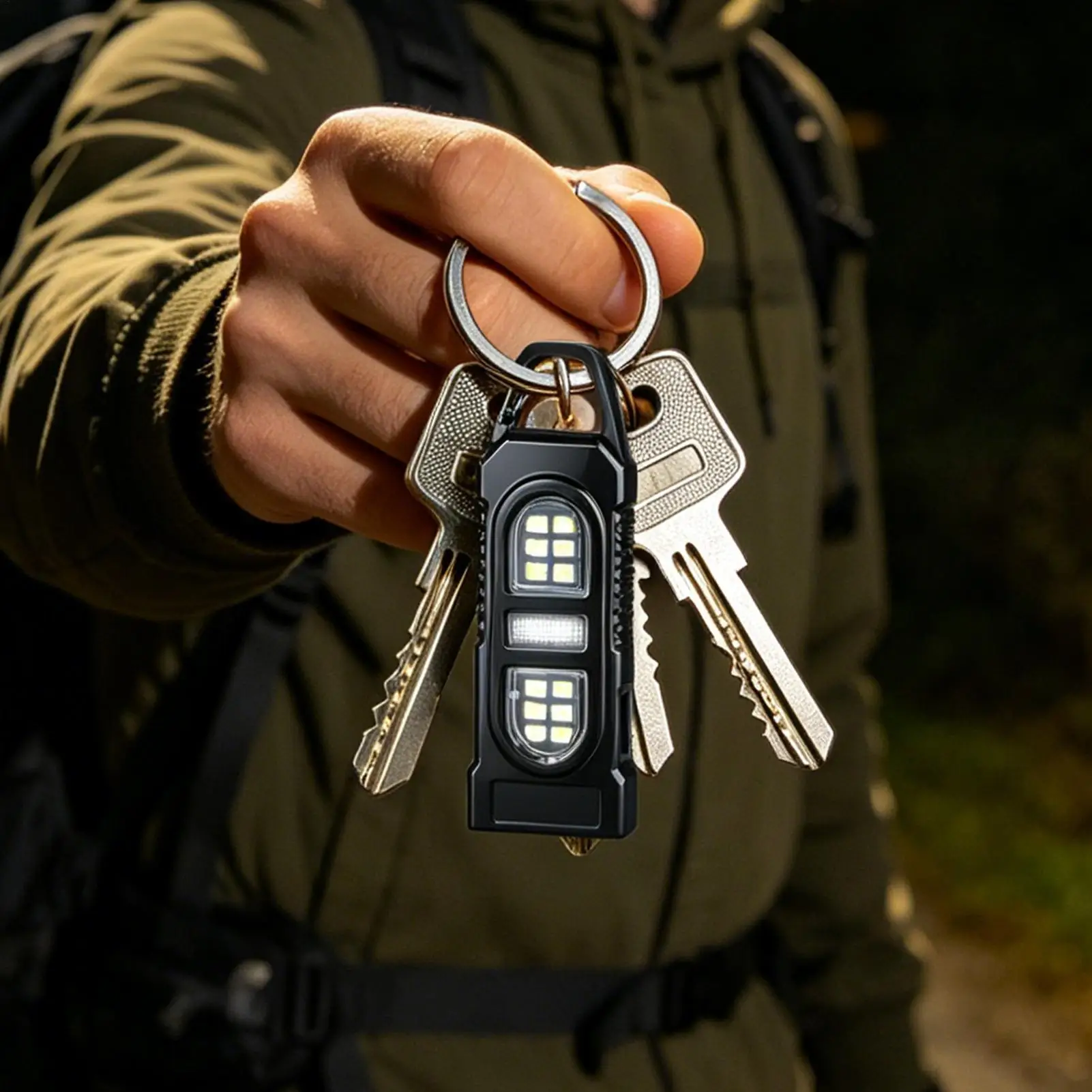 Mini Keychain Flashlight LED Rechargeable Metal Hook Lamp Small Flashlight Keychain Torch Light For Outdoor Camping Hiking
