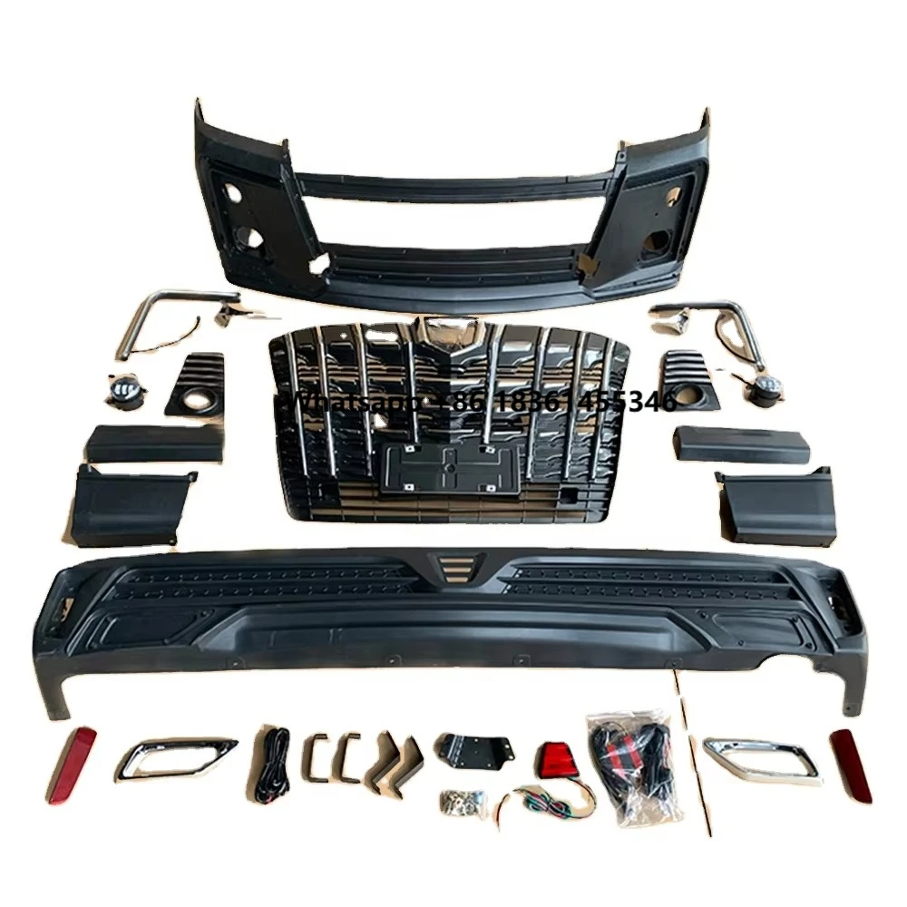 For 2014  Hiace 200 Conversion Body Kit High Quality Wide Sad Face Front Rear Body Kits Bumper