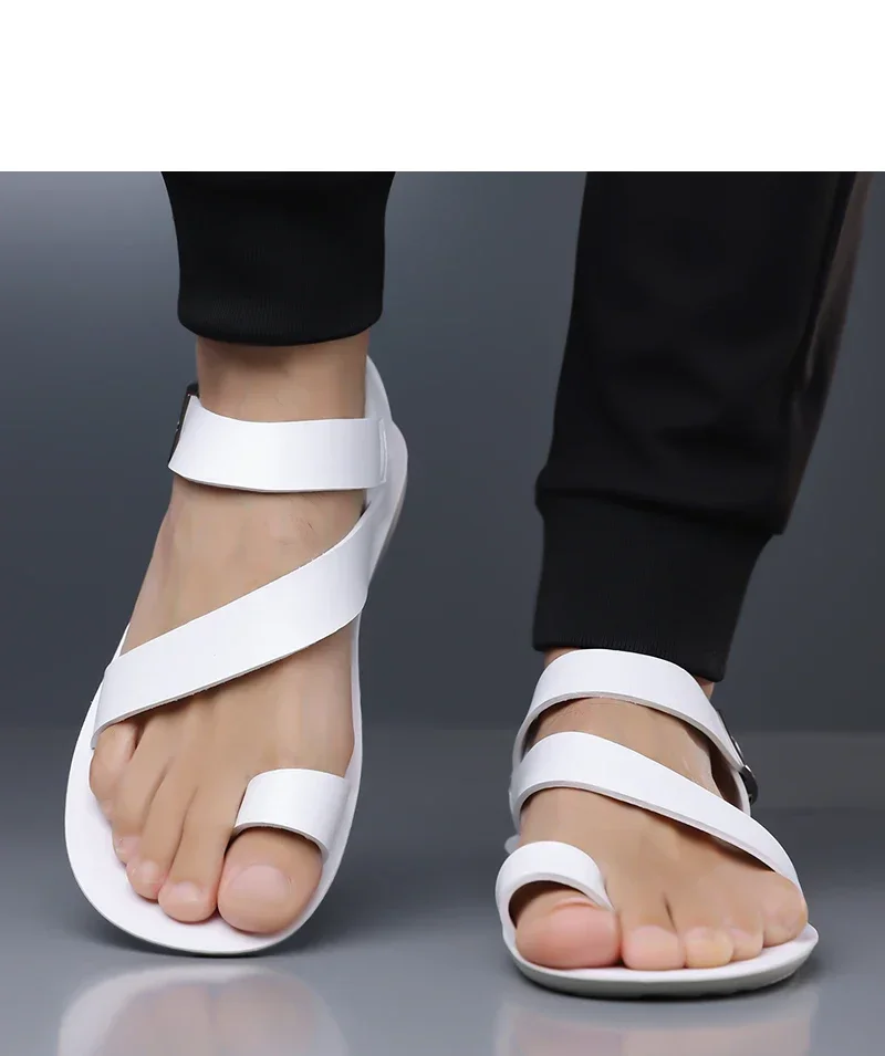 Sommer Herren Mode Römische Sandalen Komfortable Weiche Sohle Atmungsaktive Slides Rutschfeste Verschleißfeste Outdoor-Strandschuhe-5126 – Detail 4
