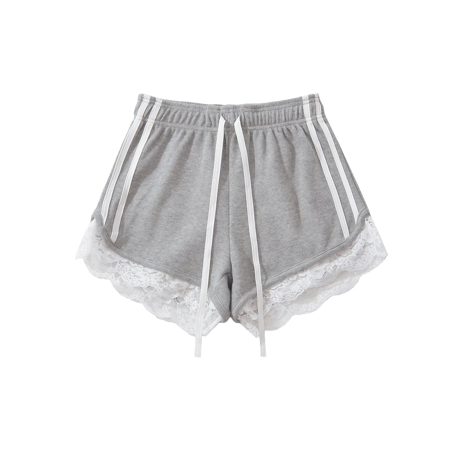 Doux école taille haute jambe large ort pantalon femmes été dentelle garniture épissage ample pantalons décontractés coréen Sle Streetwear