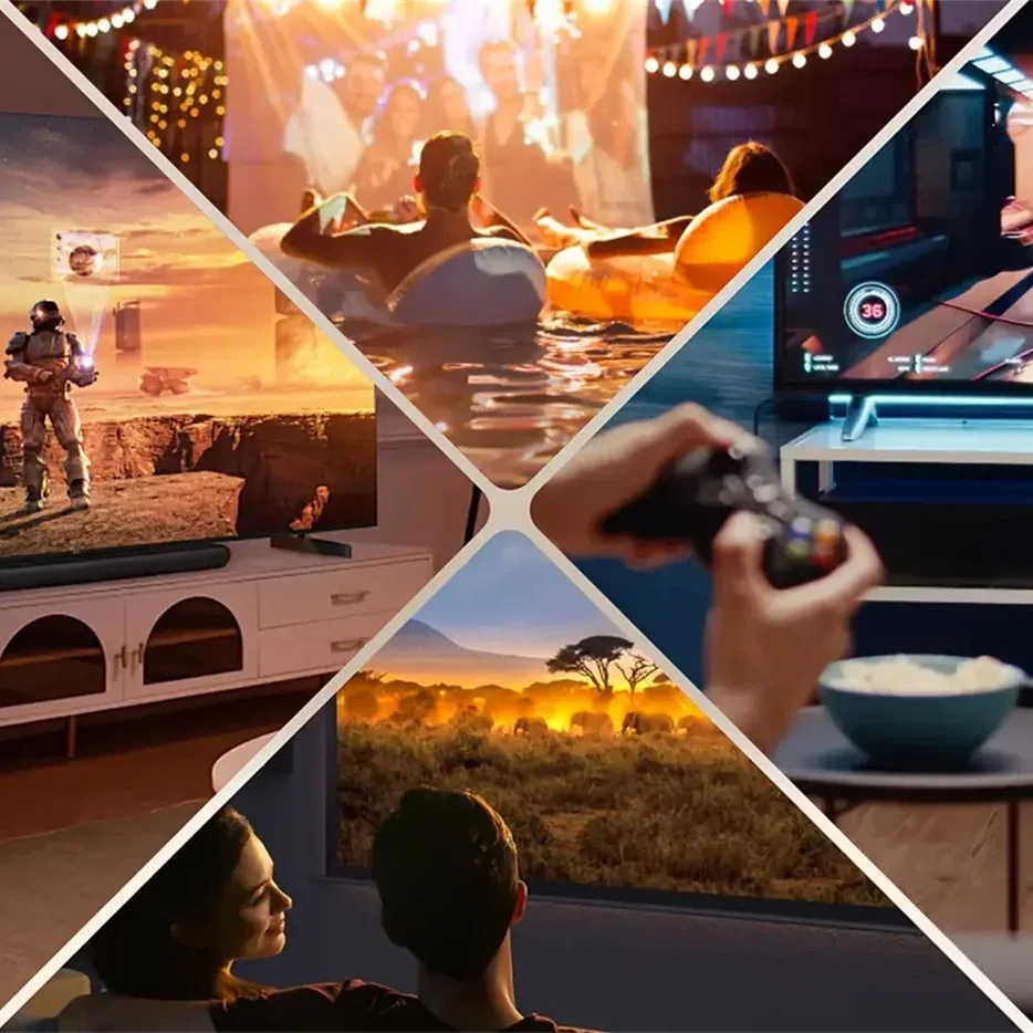 KaiAqua HT23 Plus 4K 650ANSI Native 1080P Proyector portátil Enfoque automático Corrección trapezoidal BT5.2Android11WIFI6 360 °   Cine en casa