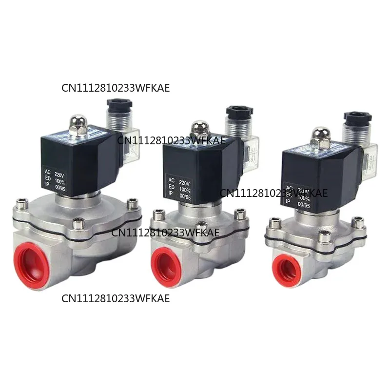 3/8" 1/2" 3/4" 1" 2" Normally Closed Electric Solenoid Valve Water 220V 24V 12V Stainless Steel IP65 DIN Coil High Temperature