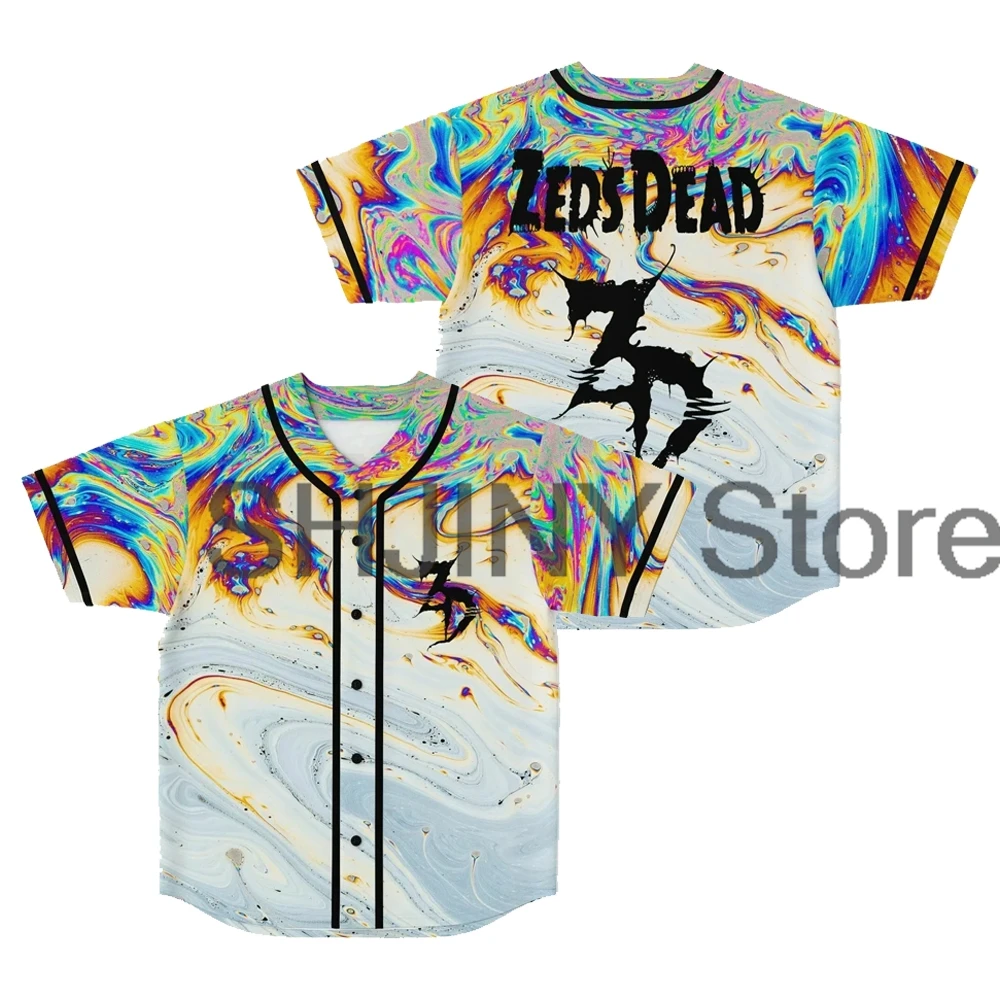 

Zeds Dead Acid Trip Baseball Jersey Tops Unisex Short Sleeve Shirts Women Men Streetwear Tee Hip Hop Clothes