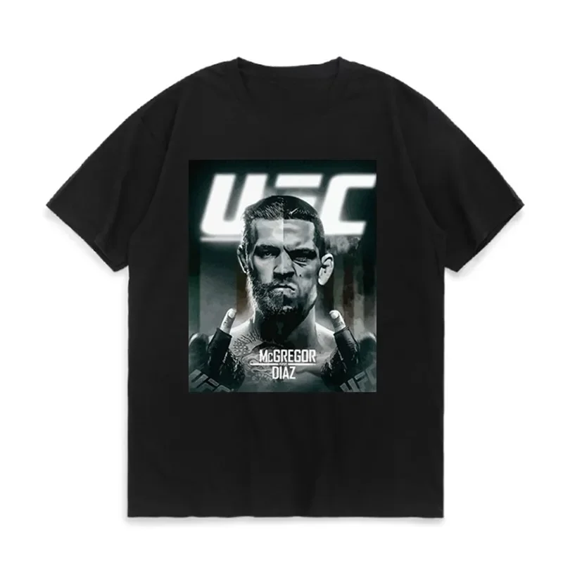 100% Cotton O-Neck Summer Short Sleeve 100% Cotton Funny Fighting Poster Connor McGregor T-Shirt Size S-5XL Casual Mens T-shirt