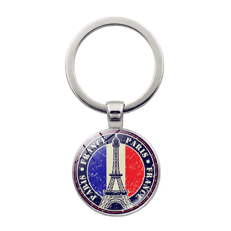 eiffel keychain Tower Statement Keychain Art Photo Glass Bevel Pendant Charm Keychain DIY Keychain Gift Jewelry