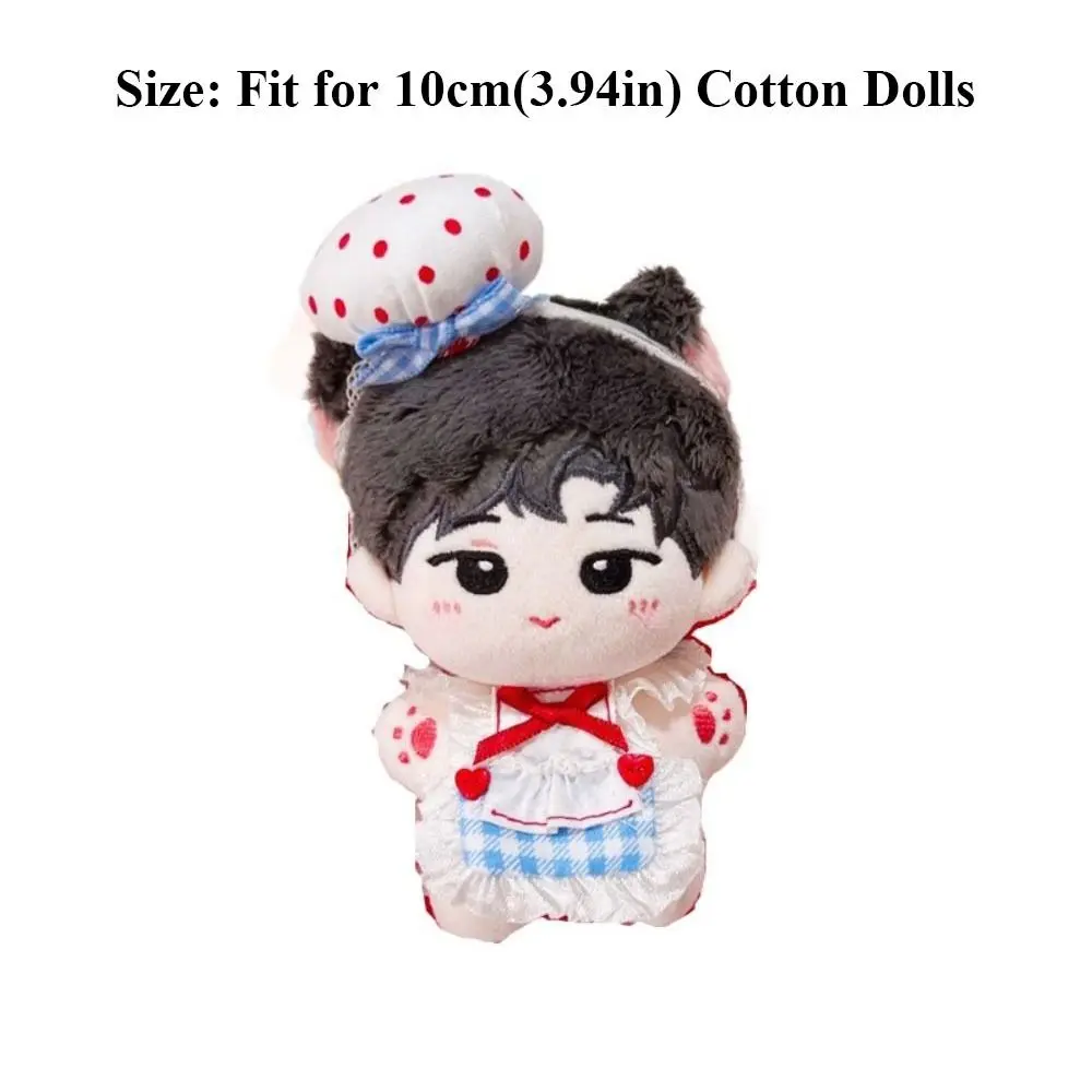 Nuovo cartone animato 10 cm set di vestiti per bambole moda fai da te bambola di cotone vestito vestito Kawaii bambola di peluche chef uniforme accessori per bambole