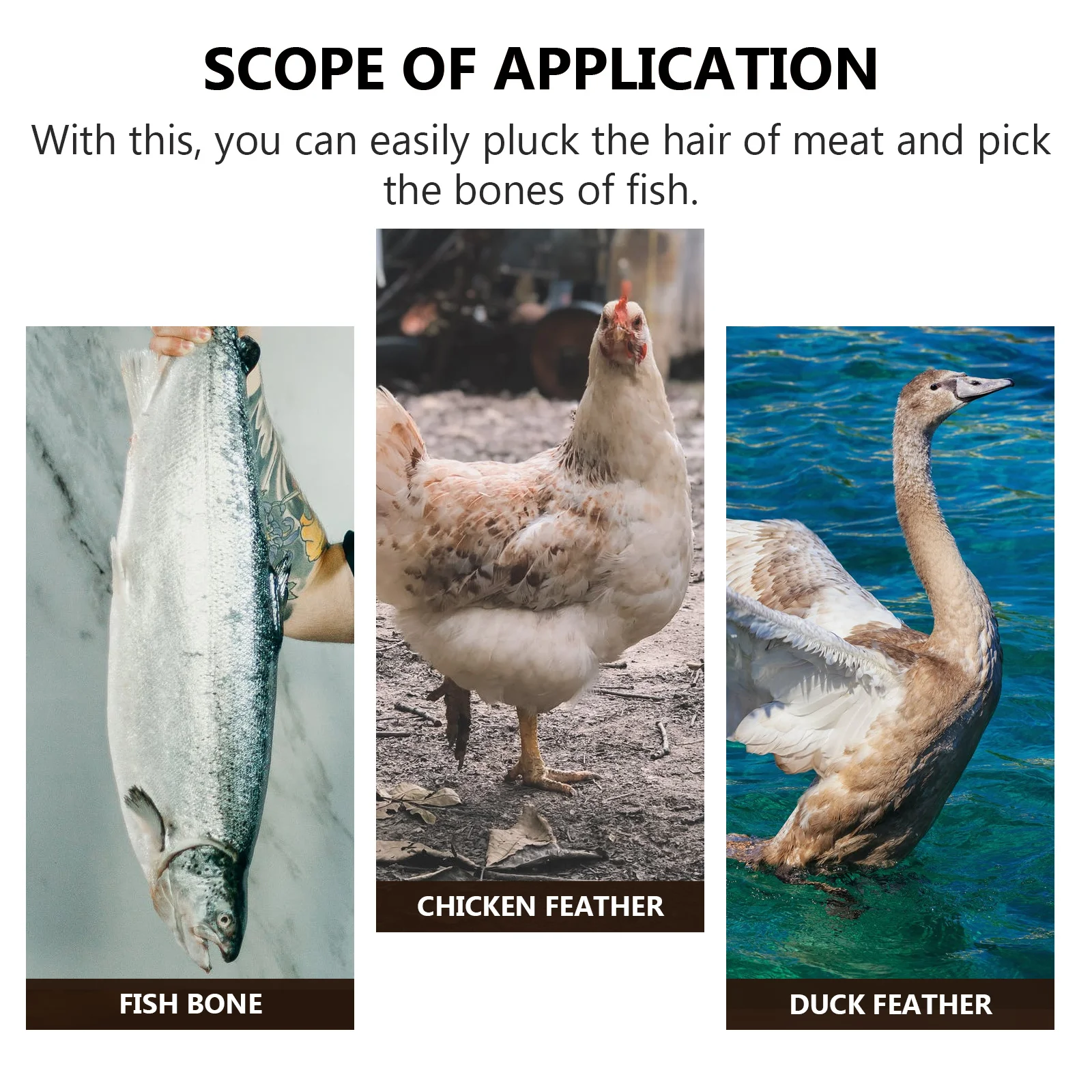 

403 Stainless Steel Fish Bone Pincer Puller Anti-Rust Non-Slip Ergonomic Seafood Tweezer Fish Spine Remover Pick-Up Tool