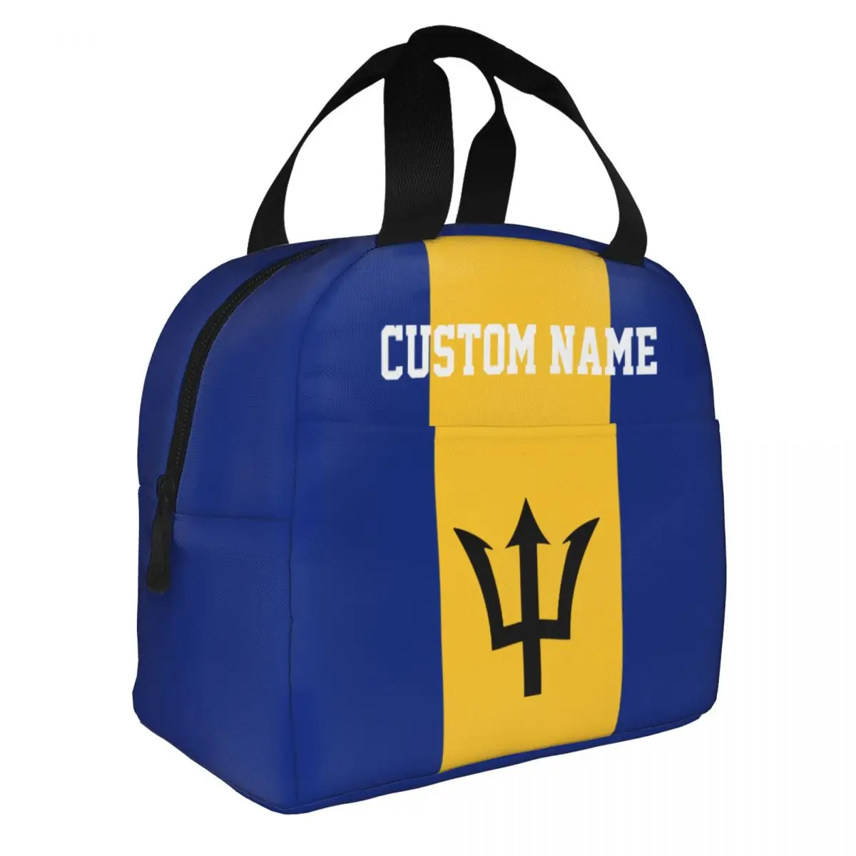 

Custom Name Barbados Lunch Bag Cooler Tote Bag Insulated Thermal Lunch Box Reusable for Men Boys Teen Girls Picnic Travel Work