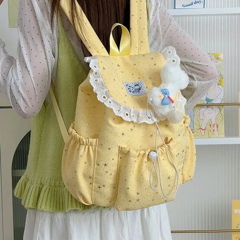 Bag Elementary School Lace Clamshell Backpack Junior High School Student College Versatile Go Out To Reduce The Burden Backpack