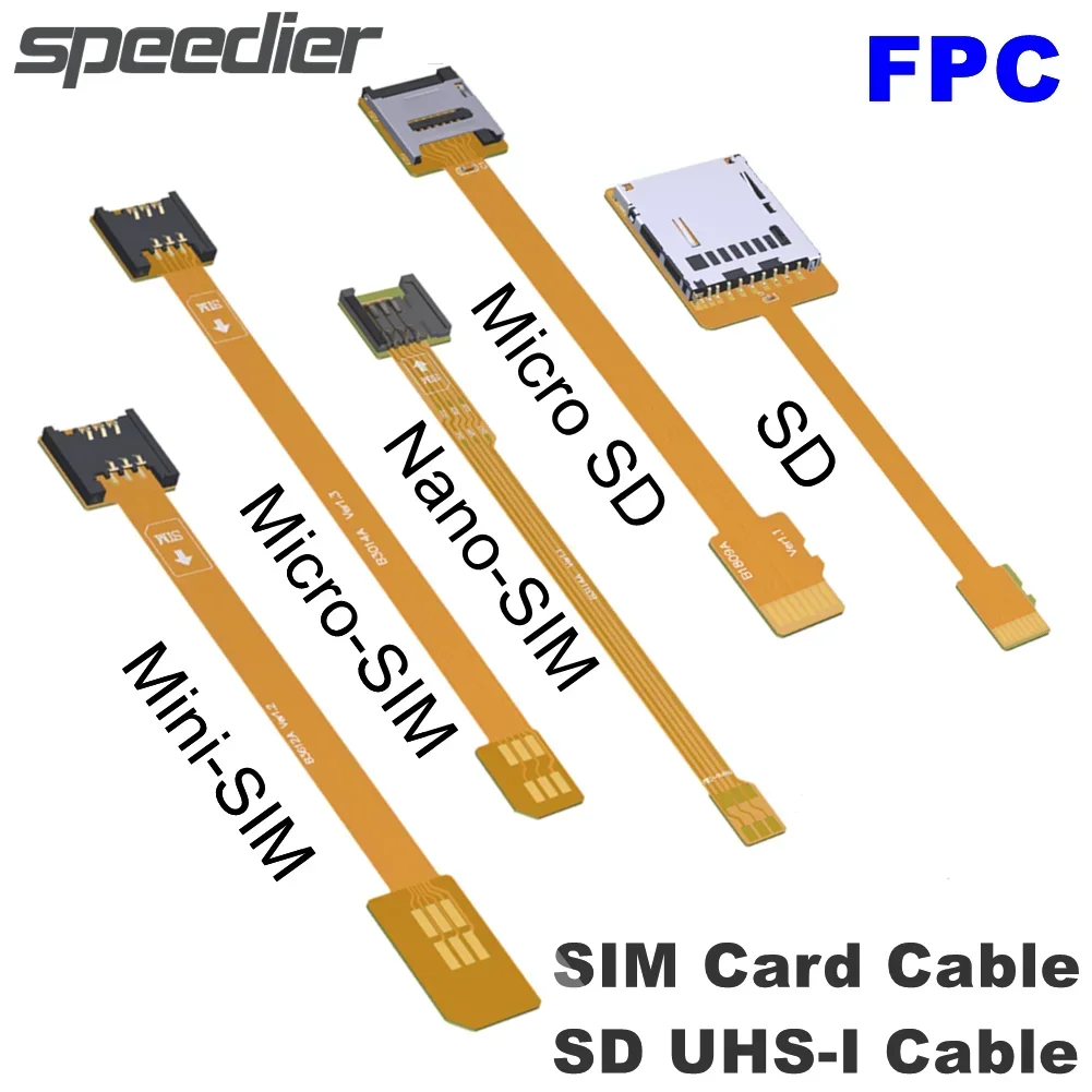 FPC 2FF Standardowy konwerter przedłużający kartę SIM na standardową kartę SIM 3FF Micro 2FF Miękki elastyczny adapter kabla Karta Micro SD UHS-I