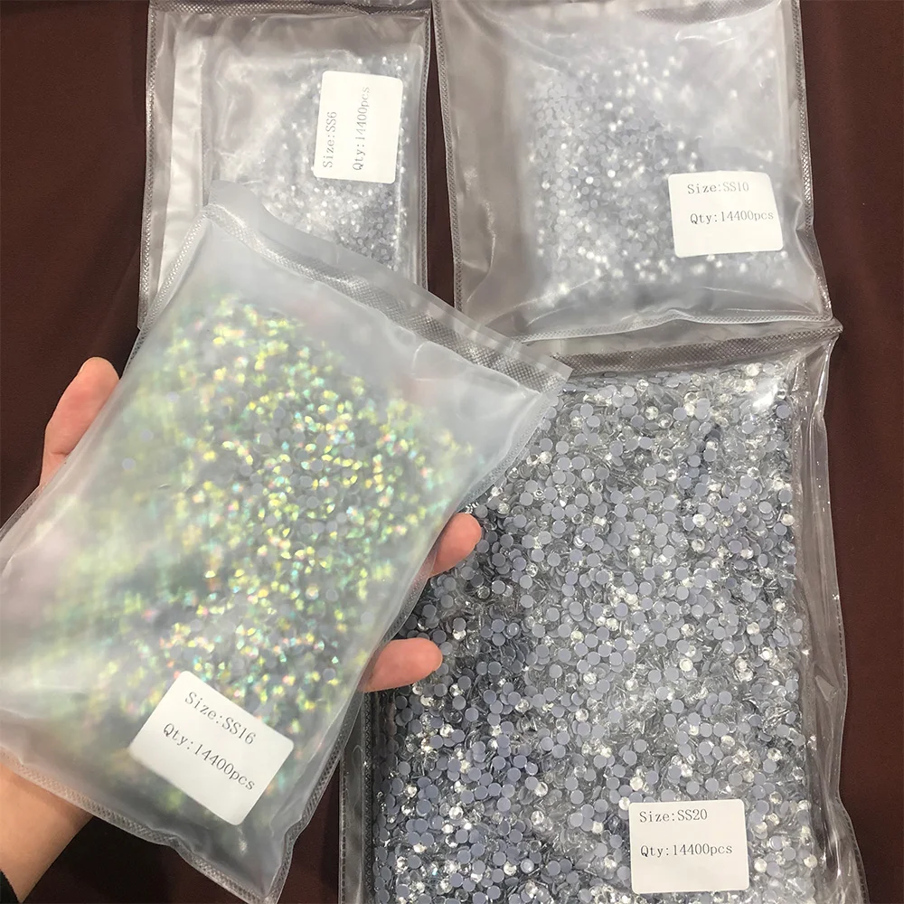 Bulk 100 gross crystal ab Wholesale High Quality luxe Hotfix Rhinestones SS6-SS20 Crystal Hot Fix Rhinestone iron on stones