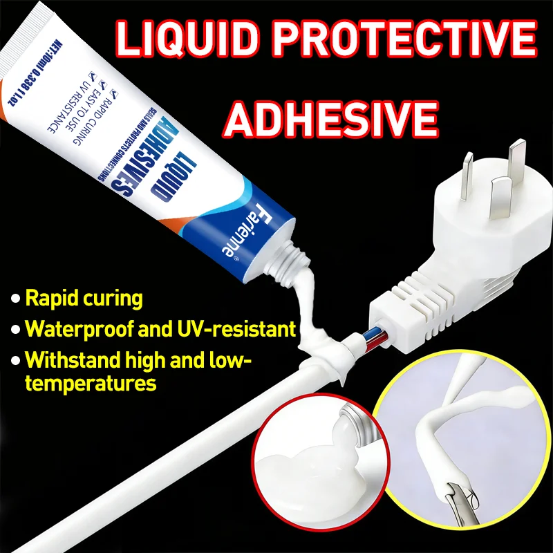 Farienne Liquid Insulation Tape Quick Dry Waterproof High-Low Temperature Resistant UV Proof Wire Protector Cable Sealing Tape