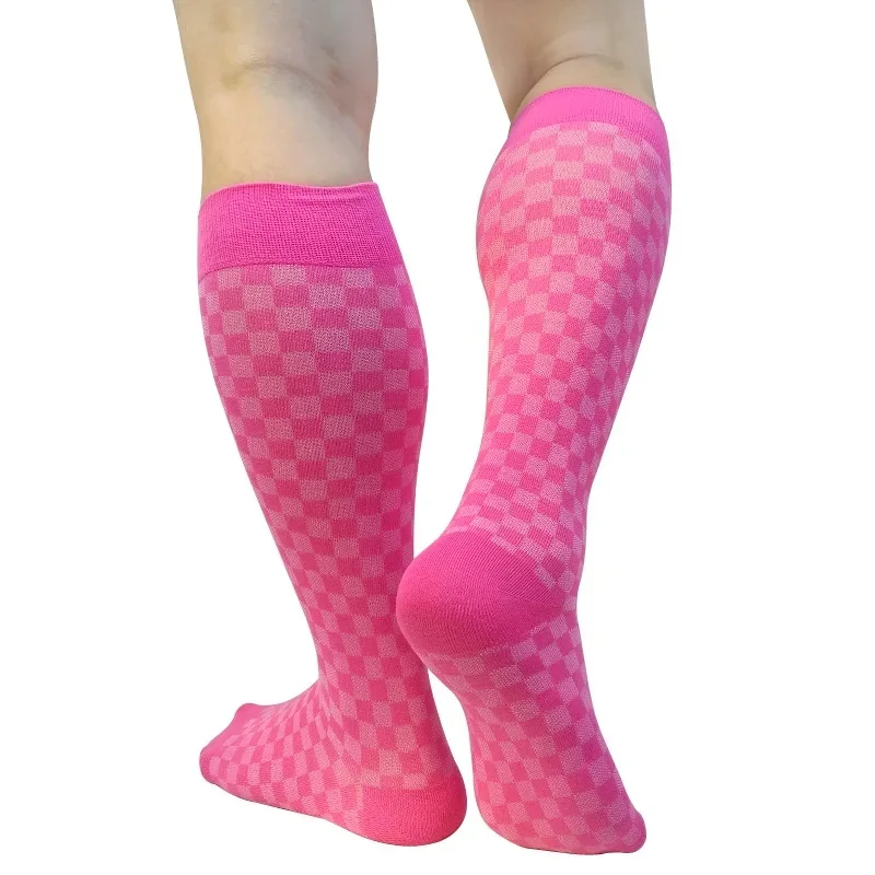 Men's Long Fashion Color Knee High Dress Suit Socks Plaid Cotton Business Hose Sexy Winter Gift Stocking