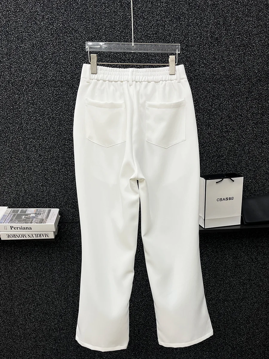 Korean Design Gradual Change of Color Pants Men's  Version of Heavy Industry Diamond-encrusted Straight Pants Fashion Trousers