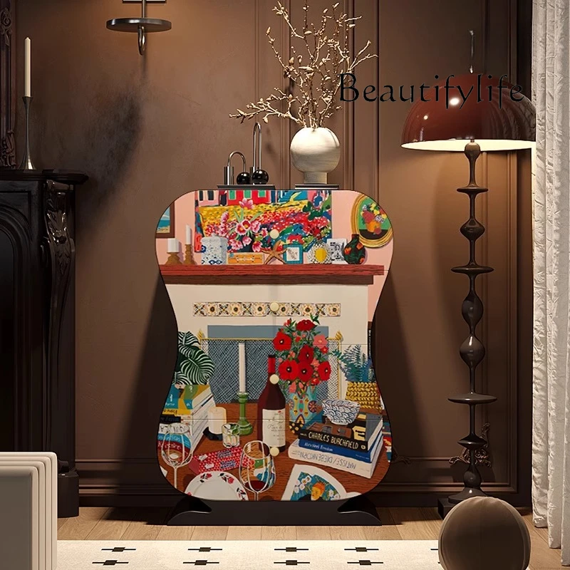 

Niche art solid wood four-chest cabinet, bedroom storage locker, household living room porch cabinet