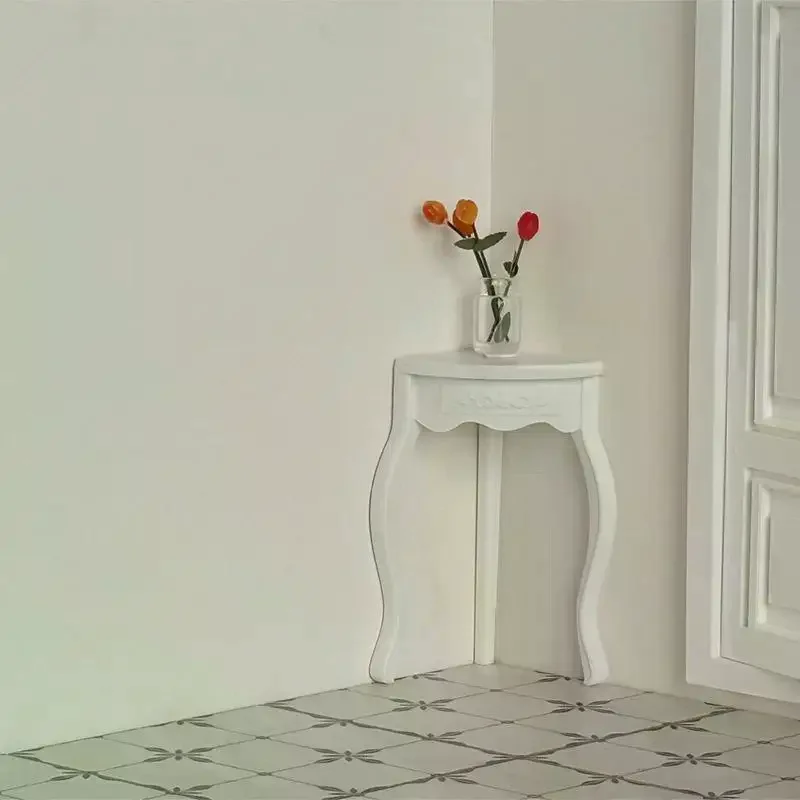 

1Pcs Doll House Accessories 1:12 Dollhouse Miniature Retro Small Edge Several Mini Tea Table Furniture Home Model Decor Toy