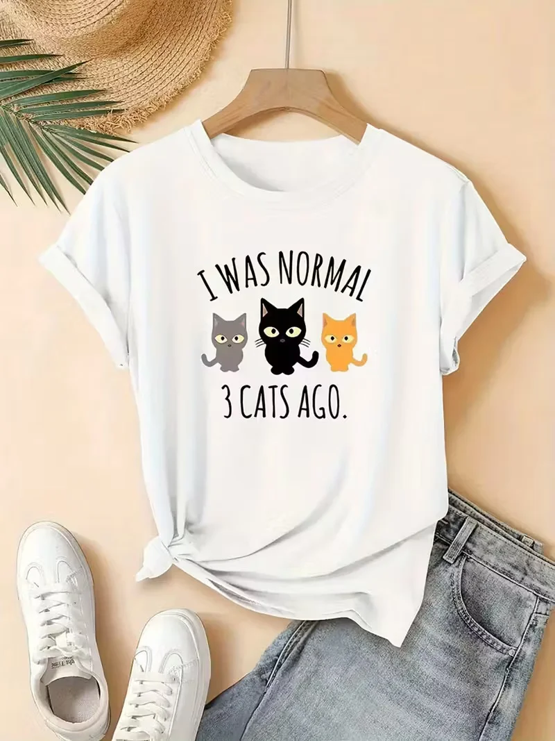 2025 نمط إلكتروني جديد مطبوع للجنسين موضة الشارع بأكمام قصيرة من القطن الخالص ورقبة مستديرة وأكمام قصيرة