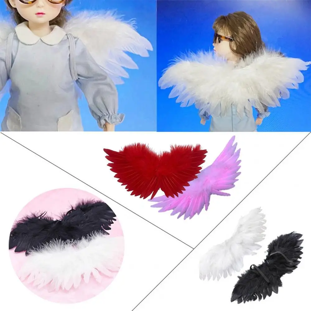 Dressing Up Angel Feather Wings DIY Costume Holiday Party Decoration Angel White Wing Christmas Tree Decor Festival Feather Wing