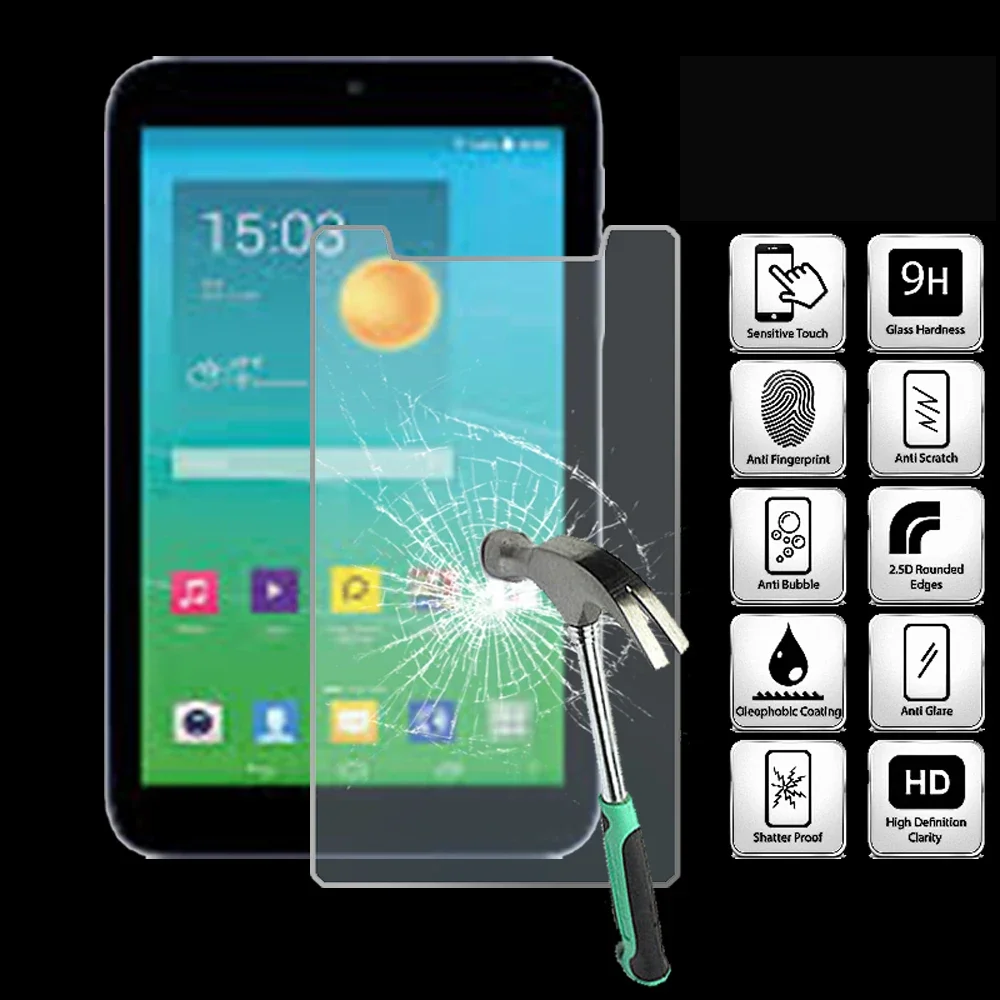 

For Alcatel OneTouch Pixi 7 Tablet Tempered Glass Screen Protector Cover Explosion-Proof Anti-Scratch Screen Film