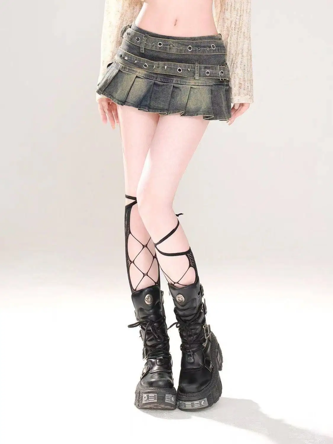 Black Gothic Mini Skirt Woman Y2K Korean Fashion High Street Aesthetic Elegant Retro A-line Mini Denim Skirt Outfits 2025 - Image 3
