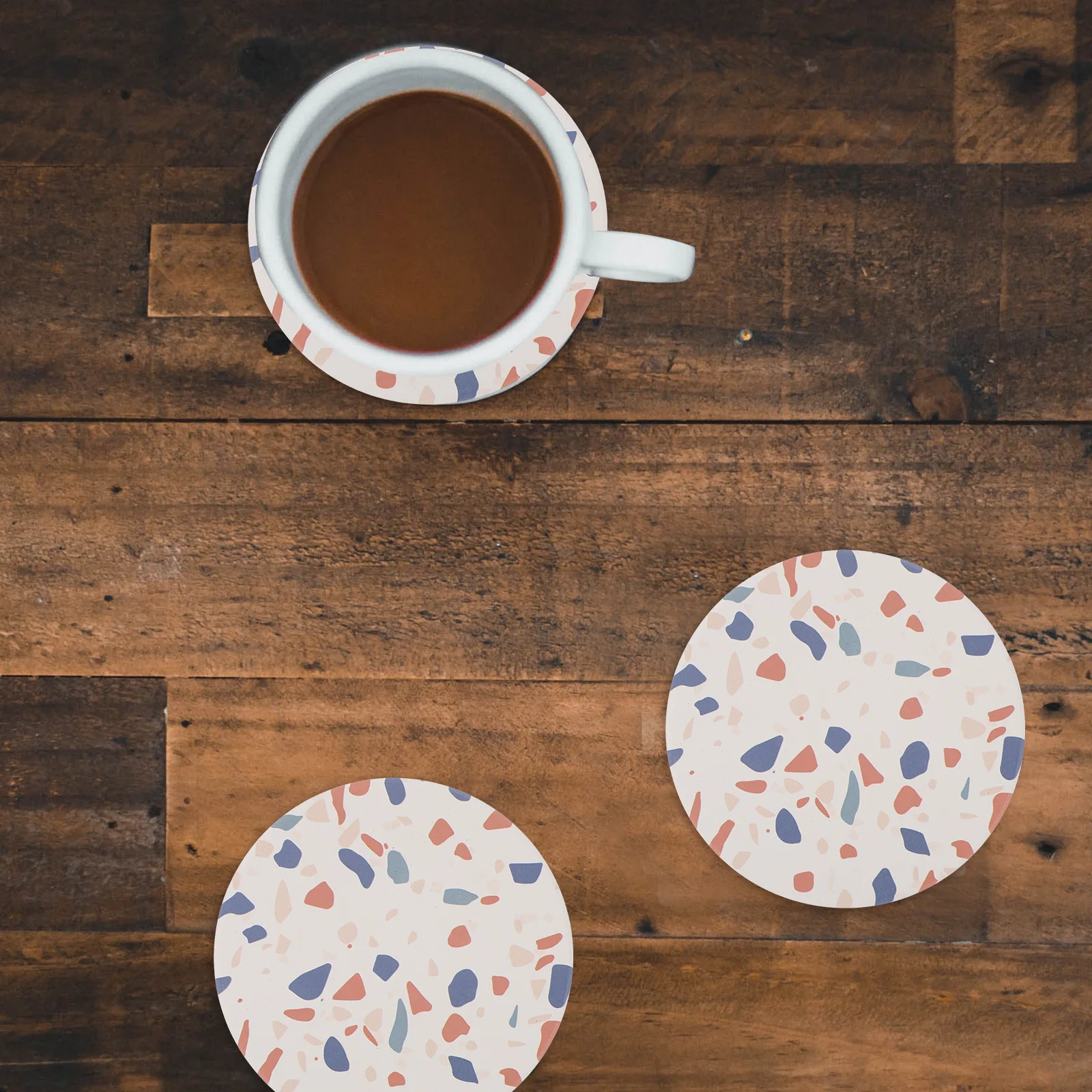 

Ceramic Coaster Set Marble Pattern Non slip Heat resistant Round Coasters Beverage Mats Home Office Accessories