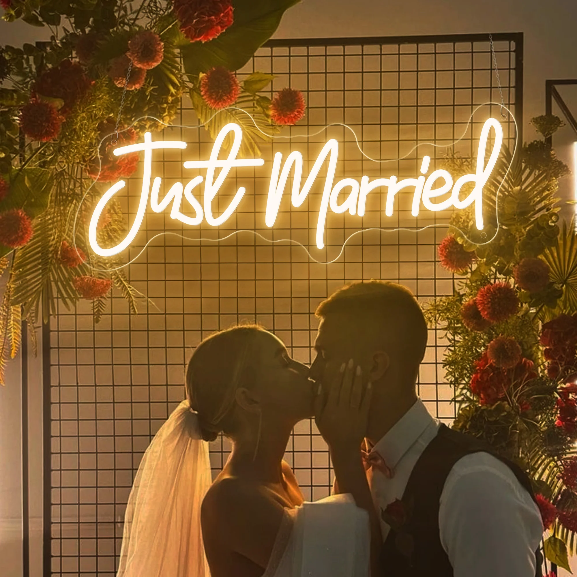 Just Married Neon Led Sign Wedding Decorations Mr & Mrs Wedding Supplies Custom LED Lights Party Neon Bedroom Decoration Room