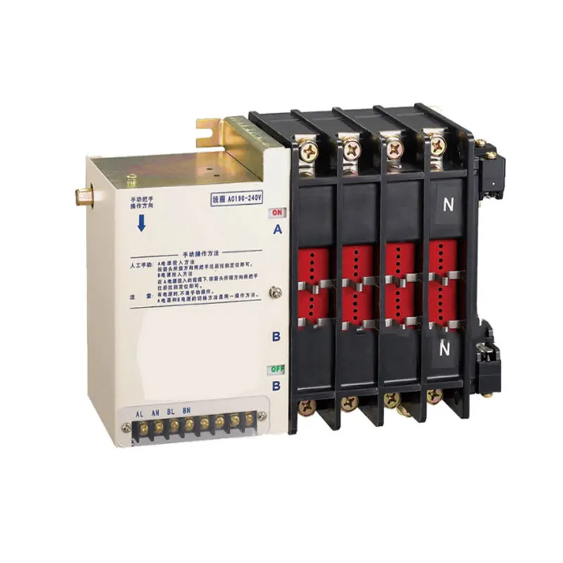4P Dual Power 3 Phase PC Type Automatic Transfer Switch (ATS) for AC Transfer Switch Generator Changeover 250A Rated Current
