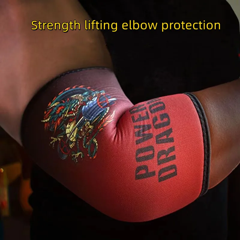 2pcs Powerlifting Elbow Pads Neoprene Personalized Patterns Weightlifting Elbow Pads Bench Press Training Pressurized Support