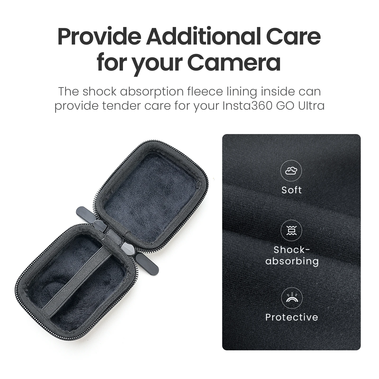 

Mini Carrying Case for Insta360 GO Ultra,Portable Body Storage Bag Protective Cover Travel Case with Carabiner for Ultra Camera