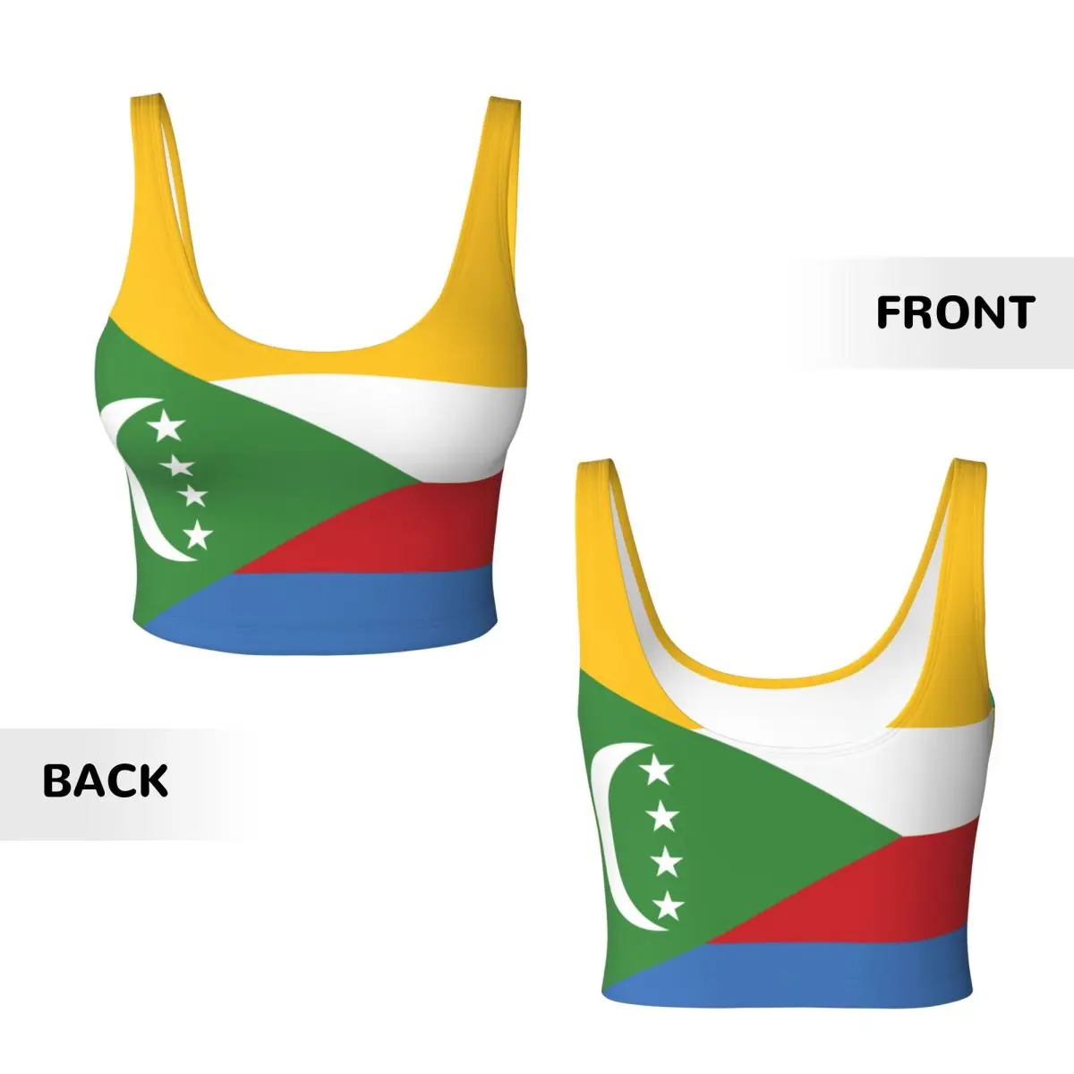 سترة اليوغا المرأة رياضة المحاصيل القمم كوموروس العلم الشارع الشهير تجريب تنفس تانك القمم الإناث