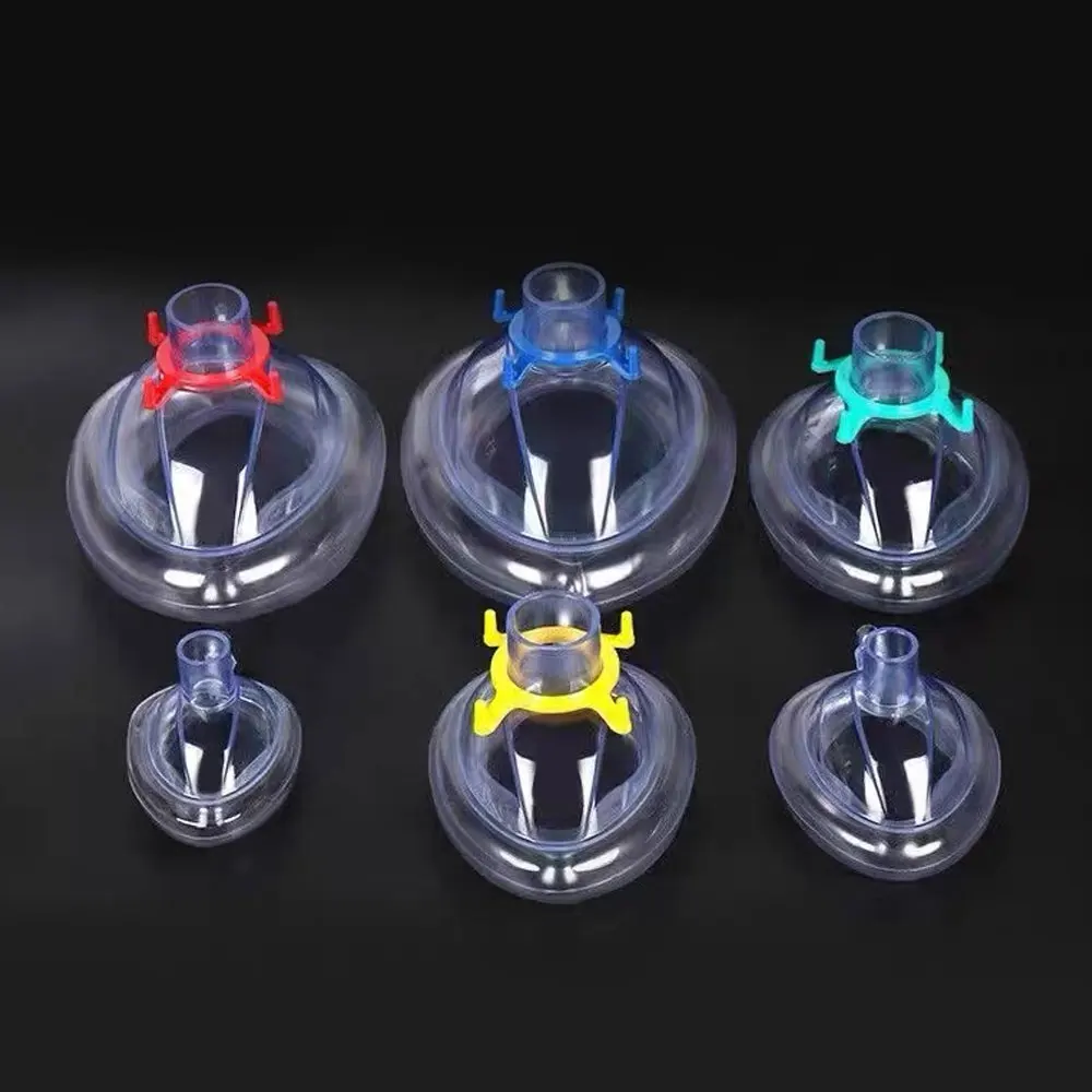 

PVC Anesthesia Mask Sterilized Disposable Resuscitate Face Masks for Adult Child 6 Size CPR Breathing Mask