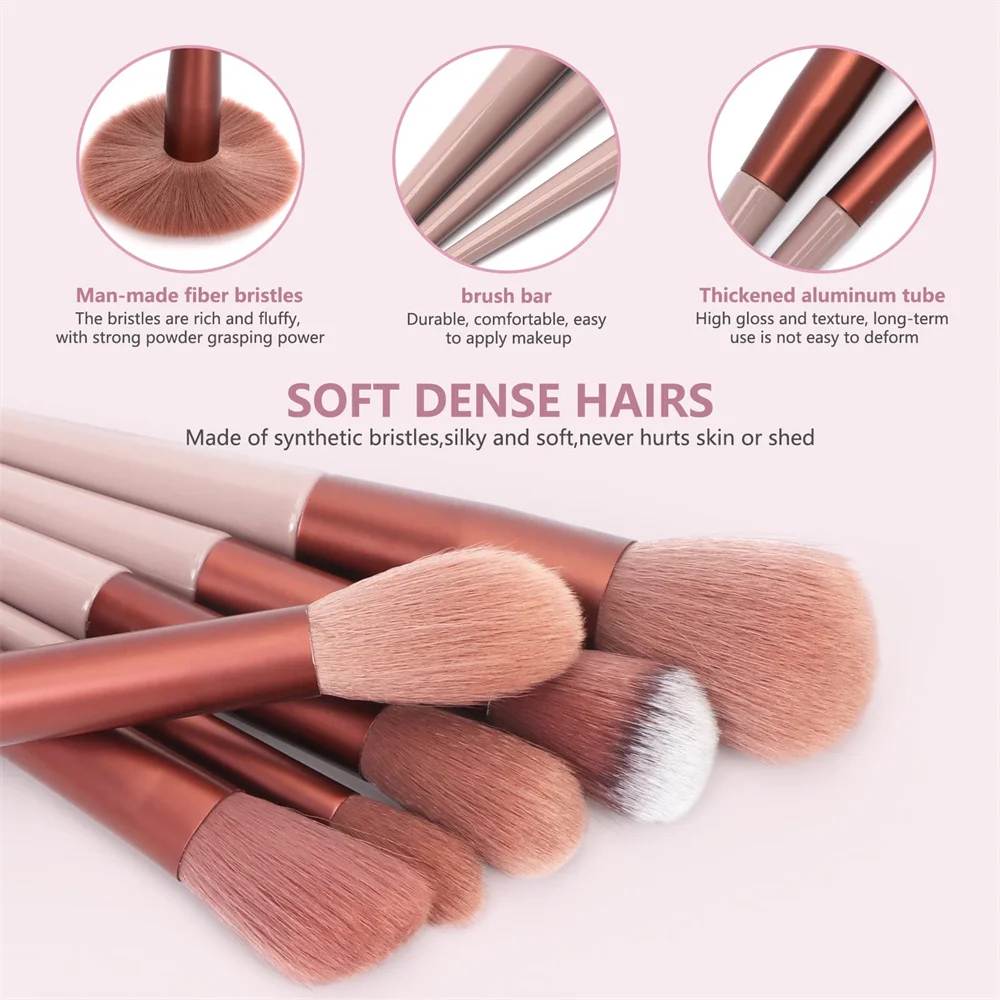 13 Pcs Makeup Brushes Set Eye Shadow Foundation Women Soft Cosmetic Powder Blush Blending Beauty Makeup Instruments Makeup Tools