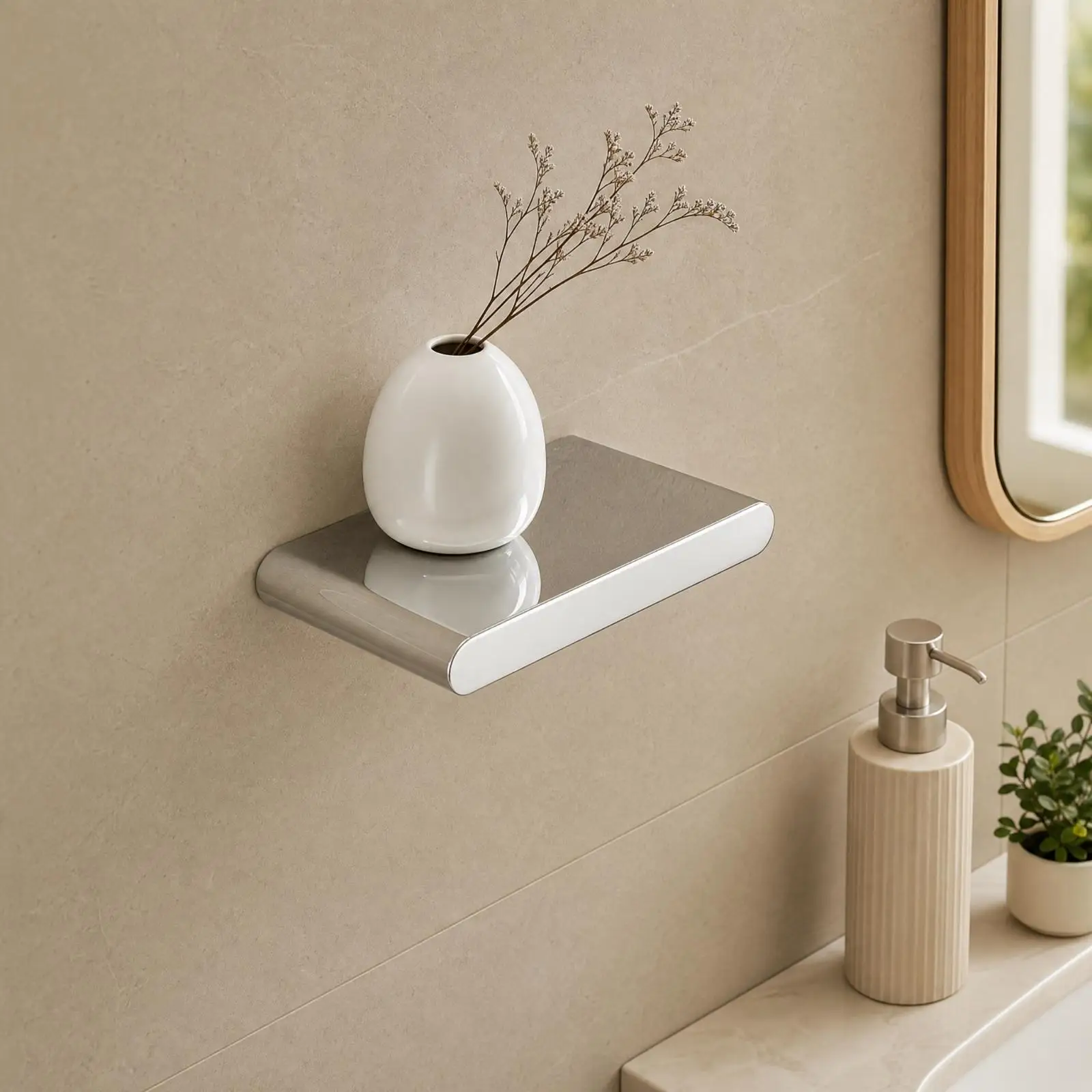 Compact Bathroom Paper Holder Shelf for Wall Mount Storage Rack Zinc Alloy Durable Washroom Organizer