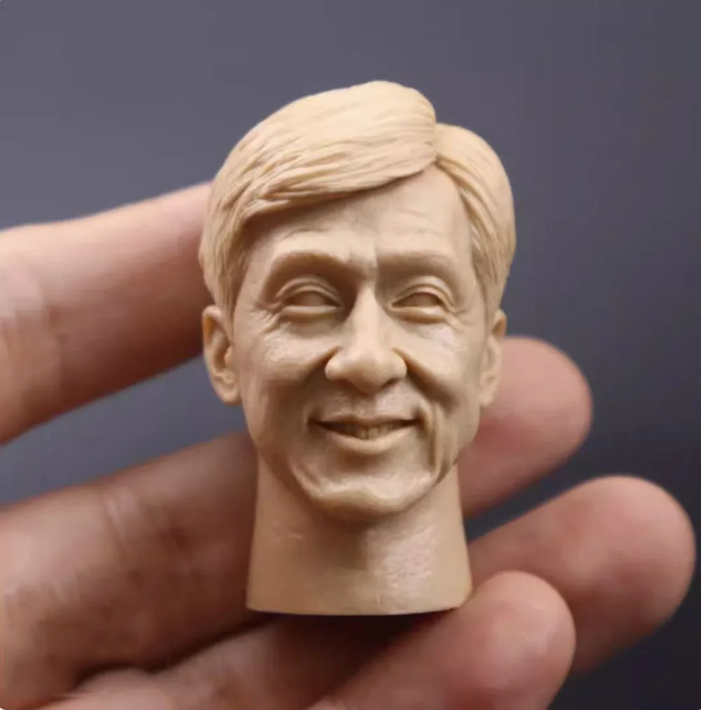 Распродажа 1/6, белая Неокрашенная Мужская голова, резьба по голове, Джеки Чан кунг-фу, полицейский агент, игрушки, модель для 12 