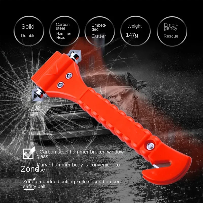 Palu keselamatan mobil, palu penyelamatan kepala ganda portabel, alat keluar darurat otomatis, pemotong sabuk pengaman