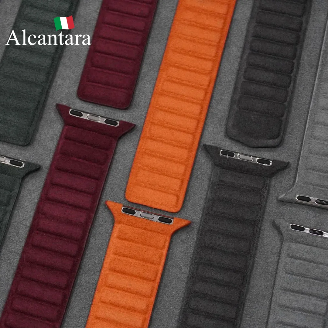 

Genuine Italy Alcantara Magnetic Leather Strap for Apple Watch Bands 38 40 42 44 45 46 49 mm iWatch 10 9 8 7 5 6 4 3 SE Bracelet