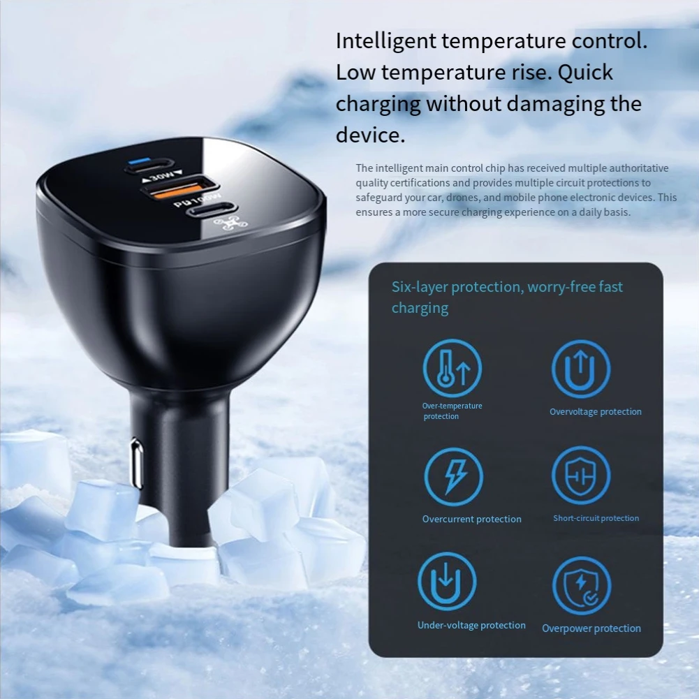 

Car Charger 130W for UAV with USB C Port and Advanced Heat Dissipation System for Reliable and Continuous Fast Charging