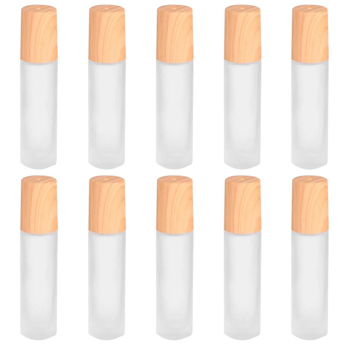 

10Pcs Roller Bottle Glass Frosted Surface Sealed Essential Oil Storage Portable Refillable Empty Glass Roller Bottle