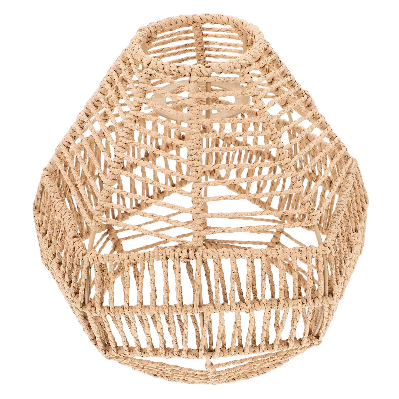 

Faux Rattan Woven Pendant Light Shade Vintage Boho Hanging Fixture for Home Decor Tea Room Restaurant Pendant Light Shade