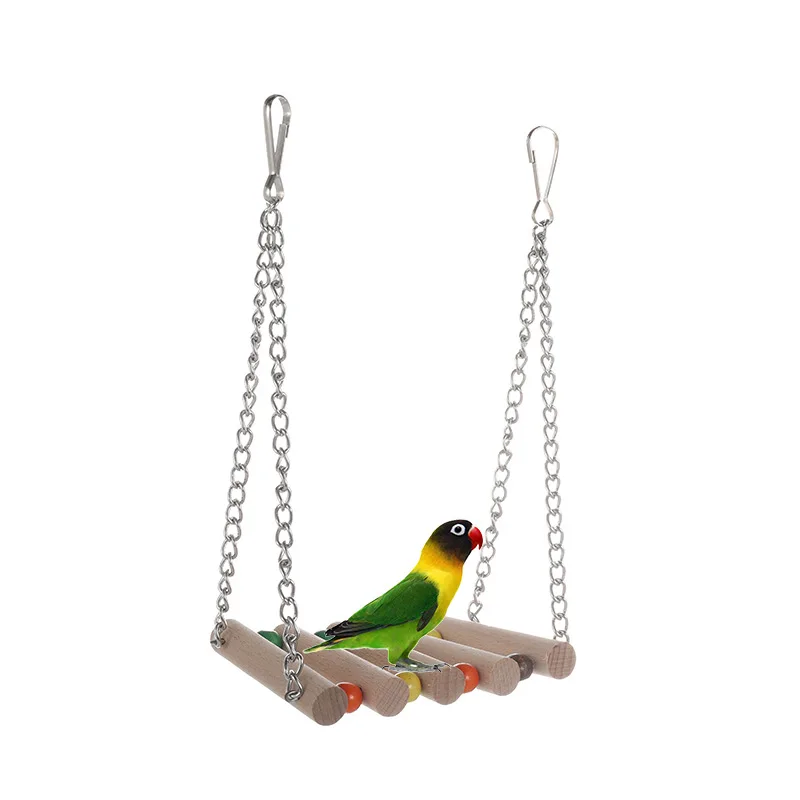 Parrot Toys Swings Wooden Suspension Bridge Bird Stands Bird Supplies Bird Toys Parrot Decorative Accessories