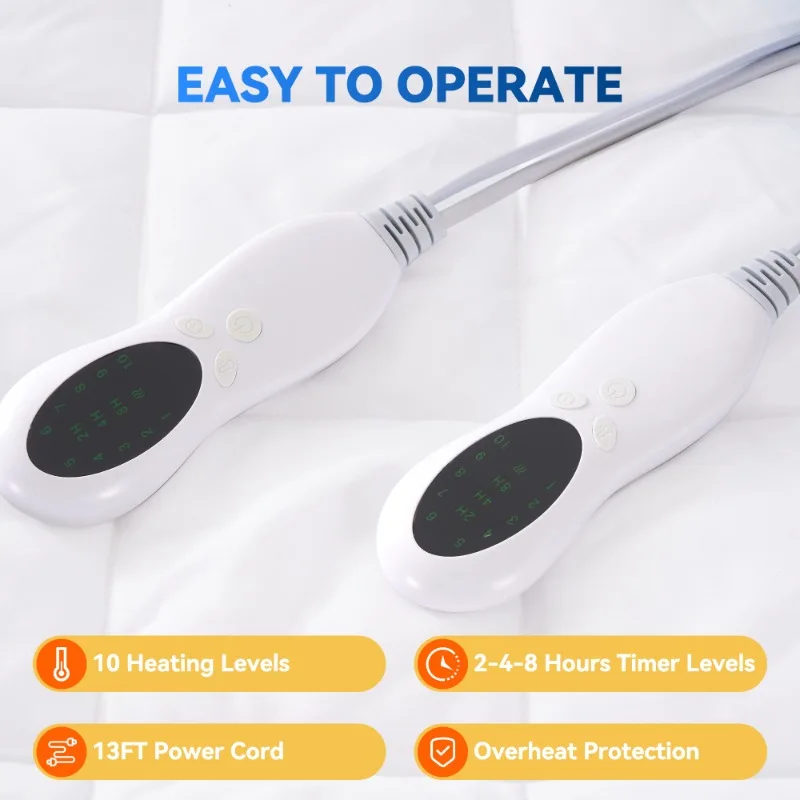 코랄 플리스 10단계 온도 조절 자동 꺼짐 기능 최대 18인치 깊이 포켓에 적합 세탁기 사용 가능 편리한 타이머 기능